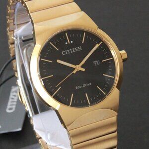 Citizen Eco-Drive Women's Gold Tone Watch Black Dial 32MM Watch